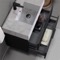 Floating Black Bathroom Vanity, Modern, 32 Inch, Marble Style Sink
