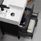 Modern Small Black Bathroom Vanity, 24 Inch, Free Standing