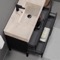 Modern Black Bathroom Vanity, 40 Inch, Travertine Style Sink, Free Standing