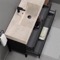 Modern Black Bathroom Vanity, 48 Inch, Travertine Style Sink, Free Standing