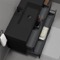 Black Bathroom Vanity, Floating, Modern, 48 Inch