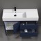 Floating Vanity - Modern, 48 Inch, Navy Blue