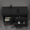 Wall Mounted Black Bathroom Vanity, Modern, 48 Inch