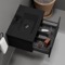 Small Black Wall Mounted Bathroom Vanity, Modern, 26 Inch