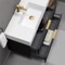 Luxury Floating Bathroom Vanity, 40 Inch, Matte Black, Gold Handles