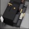 48 Inch Floating Bathroom Vanity With Black Sink - Modern, Matte Black, Gold Handles