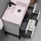 Modern Bathroom Vanity, 32 Inch, Pink Ceramic Sink, Free Standing