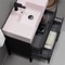 Modern Black Bathroom Vanity, 32 Inch, Pink Ceramic Sink, Free Standing