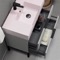 Modern Bathroom Vanity, 32 Inch, Pink Ceramic Sink, Free Standing