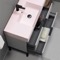 Modern Bathroom Vanity, 40 Inch, Pink Ceramic Sink, Free Standing