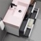 Floating Bathroom Vanity, Modern, 40 Inch, Pink Ceramic Sink