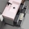 Floating Bathroom Vanity, Modern, 40 Inch, Pink Ceramic Sink