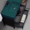 Modern Black Bathroom Vanity, 32 Inch, Green Ceramic Sink, Free Standing
