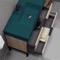 Modern Bathroom Vanity, 40 Inch, Green Ceramic Sink, Free Standing