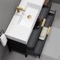 48 Inch Bathroom Vanity With Sink - Modern, Matte Black, Free Standing, Gold Handles