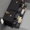 56 Inch Double Floating Bathroom Vanity With Black Ceramic Sink Top - Matte Black, Free Standing, Gold Handles