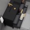 48 Inch Bathroom Vanity With Black Sink - Modern, Matte Black, Free Standing, Gold Handles