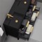 48 Inch Double Bathroom Vanity With Black Sink - Modern, Matte Black, Free Standing, Gold Handles