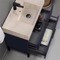 Modern Bathroom Vanity, Blue, 32 Inch, Travertine Style Sink, Free Standing