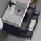 Floating Bathroom Vanity, Modern, Blue, 32 Inch, Marble Style Sink