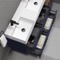 Blue Double Floating Bathroom Vanity, Modern, 48 Inch