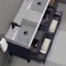 Double Floating Bathroom Vanity, Modern, Blue, 48 Inch, Marble Style Sink