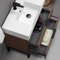 Modern Bathroom Vanity, Walnut, 32 Inch, Free Standing