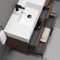 Floating Bathroom Vanity, Modern, Walnut, 40 Inch