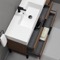 Modern Bathroom Vanity, Walnut, 48 Inch, Free Standing