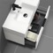 White Floating Bathroom Vanity, Modern, 32 Inch