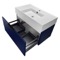 Floating Bathroom Vanity, Modern, Blue, 32 Inch