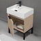 24 Inch Modern Small Bathroom Vanity, Free Standing