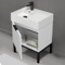 Modern Small Bathroom Vanity, 24 Inch, Free Standing