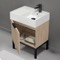 Modern Small Bathroom Vanity, 24 Inch, Free Standing