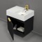 24 Inch Single Floating Bathroom Vanity With White Ceramic Sink Top - Small, Modern, Matte Black