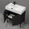 Modern Black Bathroom Vanity, 32 Inch, Free Standing