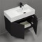 Floating Black Bathroom Vanity, Modern, 32 Inch