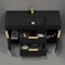 Black Bathroom Vanity - 48 Inch, Modern, Matte Black, Free Standing, Gold Handles