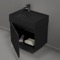 Floating Small Black Bathroom Vanity, Modern, 24 Inch