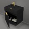 24 Inch Single Floating Bathroom Vanity With Black Ceramic Sink Top - Small, Modern, Matte Black