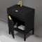 Black 24 Inch Small Bathroom Vanity, Modern, Matte Black, Free Standing