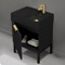 Black 24 Inch Small Bathroom Vanity, Modern, Matte Black, Free Standing