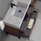 Modern Bathroom Vanity, Walnut, 40 Inch, Marble Style Sink, Free Standing