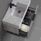 Floating Bathroom Vanity, Modern, 32 Inch, Marble Style Sink