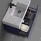 Floating Bathroom Vanity, Modern, Blue, 32 Inch, Marble Style Sink