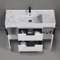 Floating Bathroom Vanity, Modern, 48 Inch, Marble Style Sink