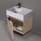 Floating Small Bathroom Vanity, Modern, 24 Inch, Marble Style Sink