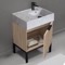 Modern Small Bathroom Vanity, 24 Inch, Marble Style Sink, Free Standing