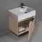 Floating Small Bathroom Vanity, Modern, 24 Inch, Marble Style Sink