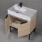Modern Bathroom Vanity, 32 Inch, Marble Style Sink, Free Standing